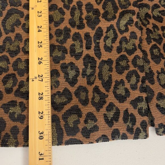 Dolce Cabo Leopard Print Long Coat – Brown/Gold – Size S - Picture 13 of 14